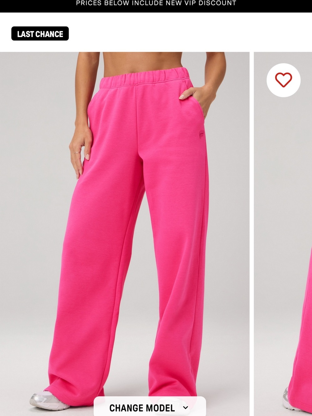 Fabletics Hot Pink Wide-Leg Track Pants